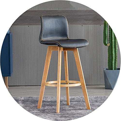Chaise de bar pivotante en bois d'hévéa pour îlot de cuisine