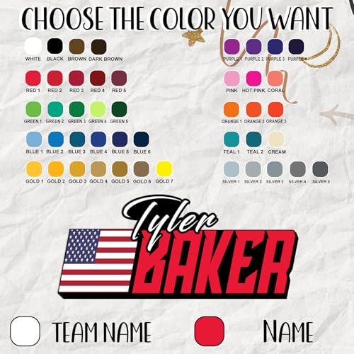 Custom Racing Name & Number Sticker – Personalized Flag Helmet Decal for Car, Bike, Motorcycle, Motocross, Hard Hat, Laptop, Water Bottle, Tumbler, Phone – Waterproof Vinyl Sticker for Racer & Rider