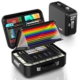 EDMUED Fireproof Document Box with Combination Lock - Fire & Water Resistant Hard Case Safe Box for Important Documents, Certificates, Laptops, Passports (Black)