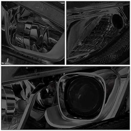 Dna Motoring Hl-Oh-Hc16-Sm-Cl1 Smoke Lens Projector Headlights With Led Drl Bar Replacement For 16-18 Civic #TOP4