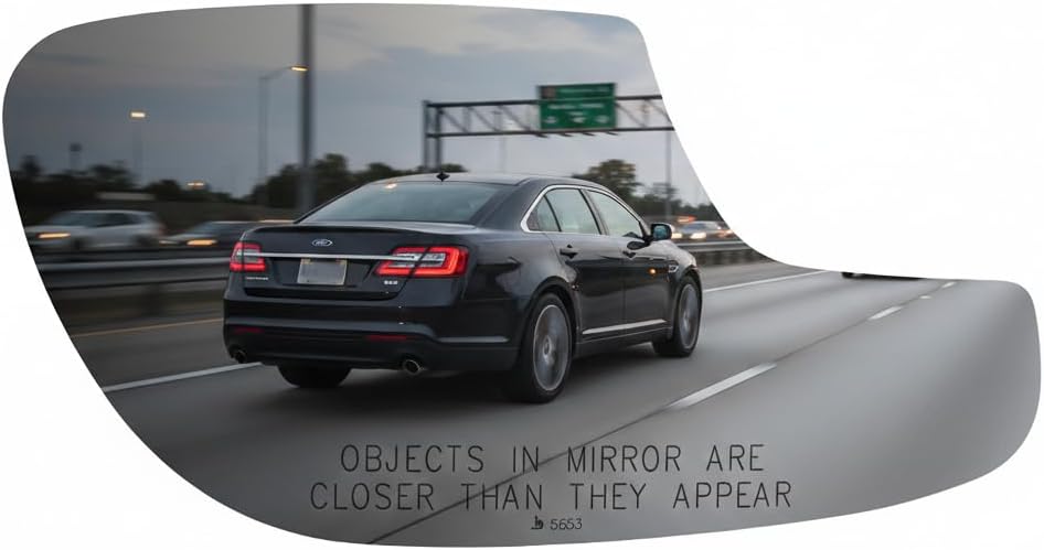 Burco 5653 Lower Convex Passenger Side View Mirror Glass, OEM# CG1Z17K707AA/CG1Z17K707AB, Fits Ford Taurus, Police Interceptor, Special Service Police Sedan, Drop Fit for Heated or Non-Heated Mirrors