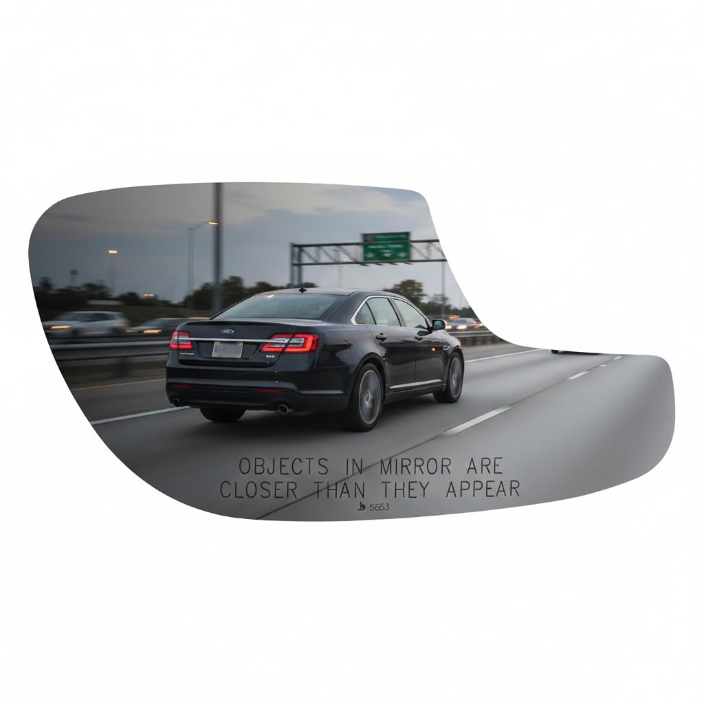 Burco 5653 Lower Convex Passenger Side View Mirror Glass, OEM# CG1Z17K707AA/CG1Z17K707AB, Fits Ford Taurus, Police Interceptor, Special Service Police Sedan, Drop Fit for Heated or Non-Heated Mirrors