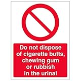 vsafety 53026 an-s'Ne pas jeter dans une poubelle pour urinoir « Prohibition Assemblée signe, autocollant, Portrait, 150 mm x 200 mm, noir/rouge