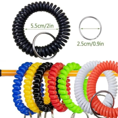 BOBOZHONG Poignet Porte-clés,7 Pièces Bracelet Porte-clés Printemps Spirale – vue 5