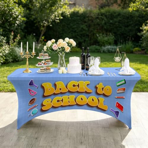 Nappe rectangulaire extensible en spandex de protection pour table de classe - 2