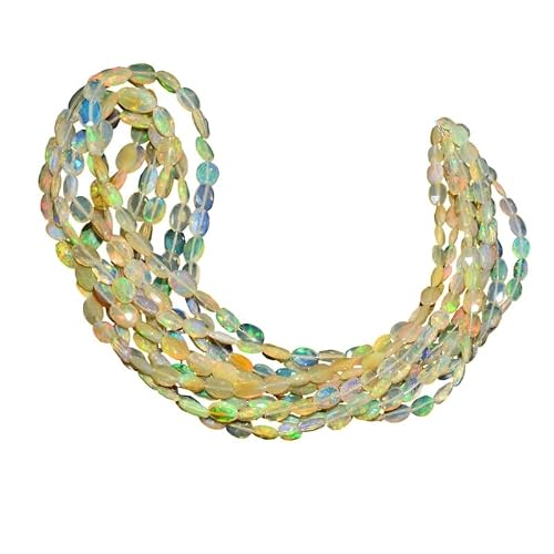 AAA+ Yellow Ethiopian Welo Opal Fire 5mm-8mm Faceted Oval Beads | Natural Honey Ethiopian Welo Opal Fire Gemstone Loose Beads | 16" Strand