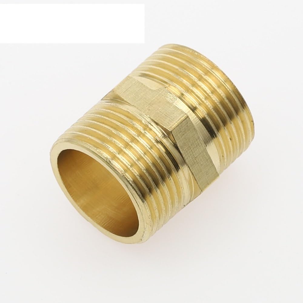 Brass Pipe Hex Nipple Fitting Quick Adapter 1/8" 1/4" 3/8" 1/2" 3/4" 1" Male Thread Water, oil and gas Connector NWPNLXEA(2")