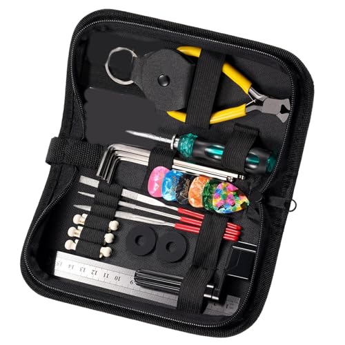 ギターメンテナンス道具 修復ツールキットツールオーガナイザー弦ギターメンテナンス弦アクション定規ゲージ測定ツール六角レンチ