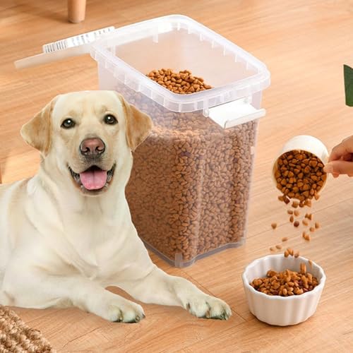 Contenedor de comida para perros hermético de plástico de 8 lbs multiusos con tapa 6