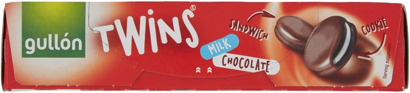 Gullon Biscotti Twins - Galletas de cacao rellenas de crema y cubiertas de chocolate con leche (12 x 252 gr+ polpa italiana gourmet 400 g)