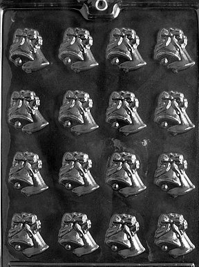 Cybrtrayd W001 Small Bells Chocolate Candy Mold with Exclusive Cybrtrayd Copyrighted Chocolate Molding Instructions by CybrTrayd