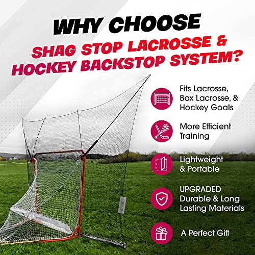 Goal Sports Innovation Shag Stop, Hockey And Lacrosse Goal Backstop, Lacrosse Net With ~3-Foot Extended Coverage, Durable Netting Lacrosse Rebounder Backstop, Includes Mounting Brackets And Equipment #TOP6
