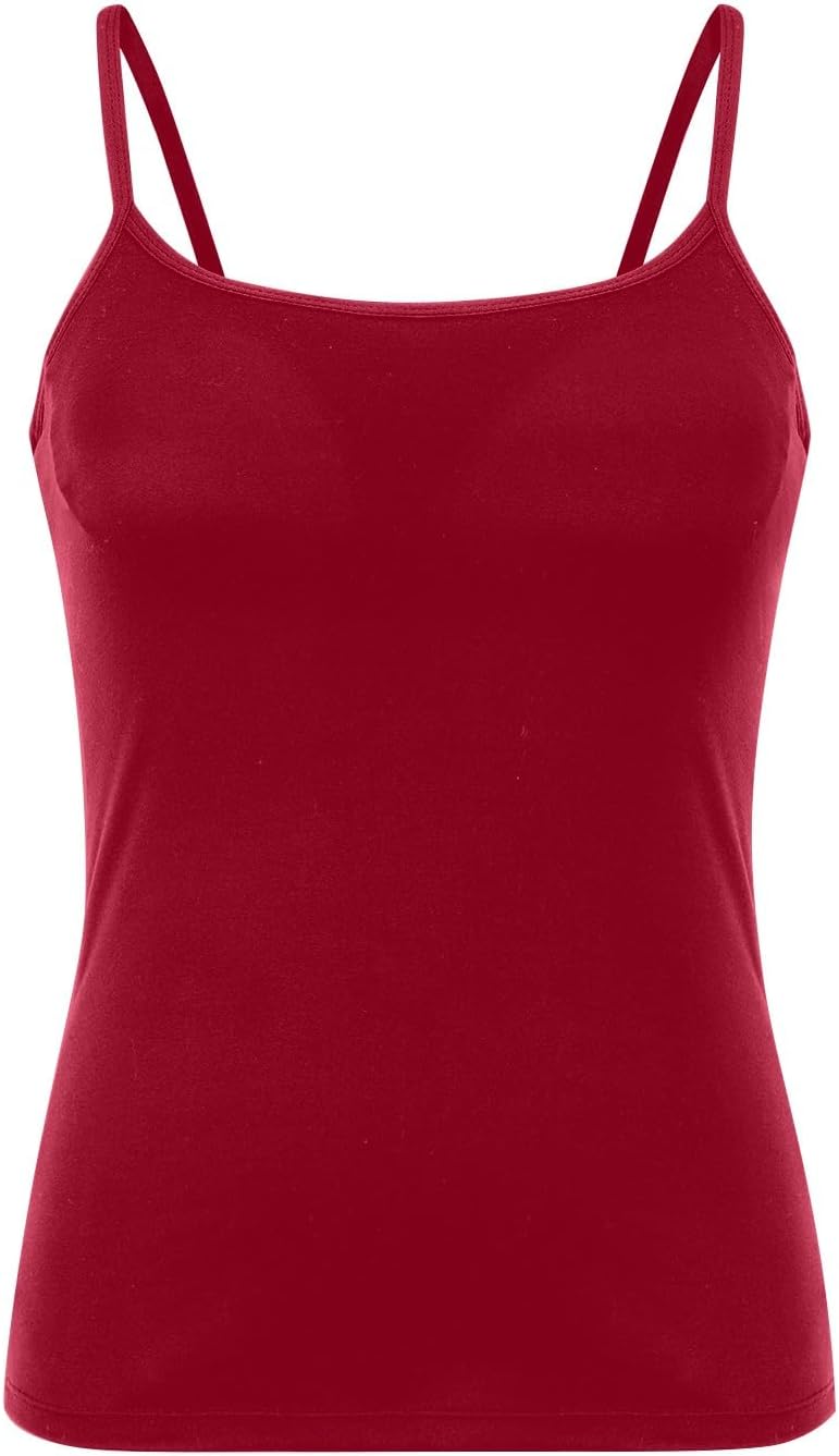 Tank Tops with Built in Bra Padded Camisole for Women Modal Adjustable Spaghetti Strap Shelf Bra Yoga Sleepwear Top
