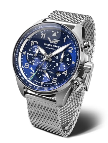 Vostok Europe Space Race Herrenuhr Chronograph mit Milanaiseband 20 ATM Datum 325A742-B