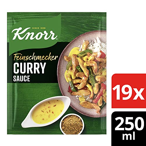 Knorr Feinschmecker Curry Sauce ohne geschmacksverstärkende Zusatzstoffe und Farbstoffe 19x 250 ml
