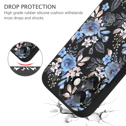 Image of ZIYE for iPhone 17 Case Blue Flower Pattern Phone Case