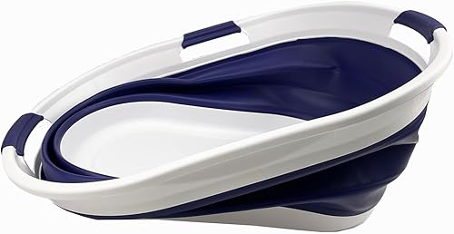 Miniatura 5 de SAMMART Cesta de plástico plegable para ropa sucia de 44 litros (11.6 galones) - Contenedororganizador plegable - Tina de lavado portátil -