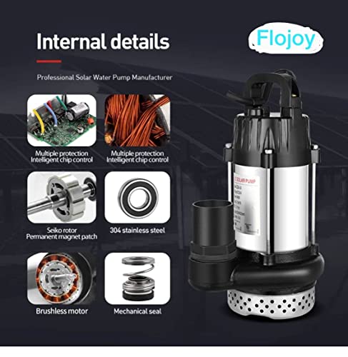 Image of Asian Pumps & Machineries 400W BLDC Submersible Water Pump for River Pond Well Farm Sump Gardening Irrigation Drainage Head 45-50 Feet Flow 10000l /hr DC 48V