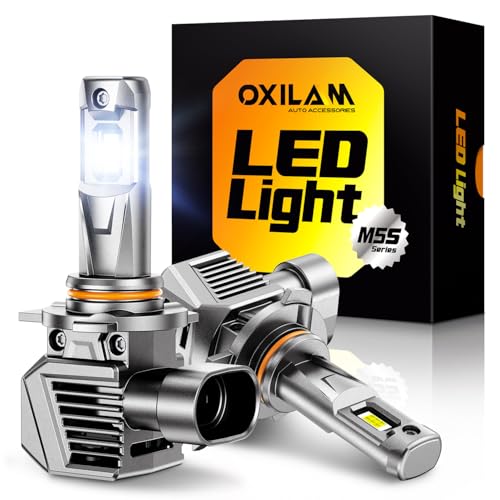 OXILAM 9012 LED Bulbs, 1000% Brighter 6500K Cool White Hir-2 Driving Bulbs, Anti-Flicker, 20-Years...