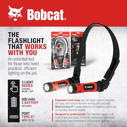 Image of CJ TECH Bobcat Rechargeable Neck Light for Reading, Crafts, and Work - Flexible LED Reading Light Around Neck with 3 Modes, Magnetic Base, Type-C Charging - LED Hand Free Work Light