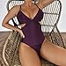 1 Piece Bathing Suits for Women Plus Size V Neck Crossback Cut Out Vacation White Swimsuit Men Fashion High Cut Cute One Piece Swimsuit for Women Tummy Control Athletic Outfits Wine XL