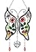 KY&BOSAM Butterfly Suncatchers Precious Grandmother Stained Glass for Windows Hangings Wind Chimes with Pressed Flower Wings and Heart Charm Birthday Gifts for Grandma Mother`s Days Christams