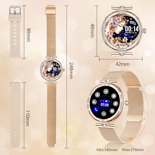 Vicloon Montre Connectée Femmes avec Appel Bluetooth, 1.19'' Smartwatch Intégré avec Moniteur de SpO2/Fréquence Cardiaque/Sommeil, IP68 Étanche, Mode Multisports Fitness Tracker pour iOS Android – Image 3