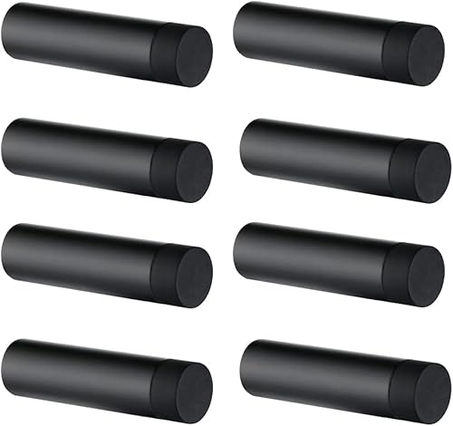 JQK Tope de puerta, 2-78 pulgadas, acero inoxidable 304, amortiguador de sonido, tope de puerta, parachoques de pared, paquete de 4, oro cepillado,