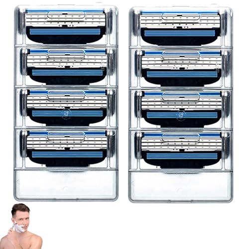 8 Stück Rasierklingen für Mach-3 Klingen,Ersatzklingen für Nassrasierer Herren,Rasierer Klingen Kompatibel Rasierhobel,Original Rasierklinge Intimate,Geeignet zum Reinigen von Bart und Körperhaaren