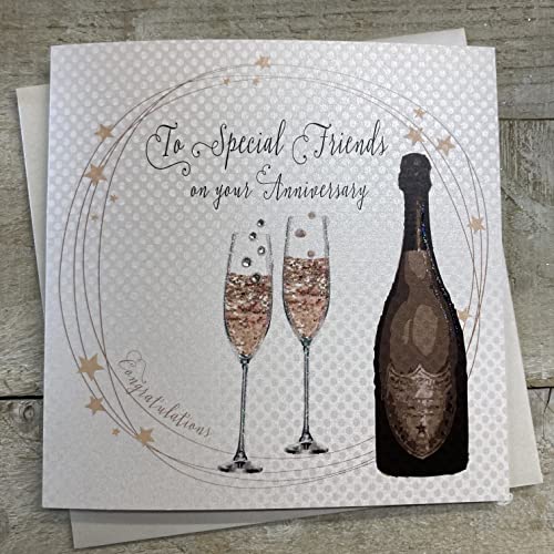 WHITE COTTON CARDS To Special Friends Congratulations, Handm