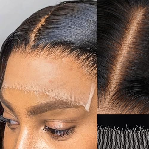 IDN BEAUTY SKINLIKE REAL 5X5 HD Lace Closure Wigs Human Hair 28 Inch 180% Density Straight Natural Black 0.1MM Ultra Thin Lace Wear and Go Bleached Single Knot Pre Plucked Glueless Wig