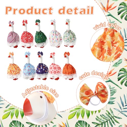 Weysat 10 Set 4th of July 7 Inch Desk Goose Outfits Bulk Mini Desk Goose Costumes with Dress and Hair Bow for Magnetic Statue Key Holder Summer Memorial Day Thanksgiving Day Fall Halloween Decor by Weysat - Image 3