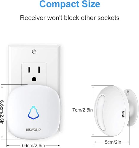 Miniatura 5 de Timbre de Puerta con Sensor de Movimiento Inalámbrico: Detector de Movimiento Interior Alarma de Entrada Comercial Timbre de Puerta de Entrada