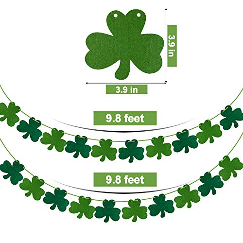 SKNONO Felt Shamrock Clover Garland Banner, St. Patrick \'s Day Banner Decorations, St. Patrick\'s Day Irish Party Supplies - Thumbnail 4