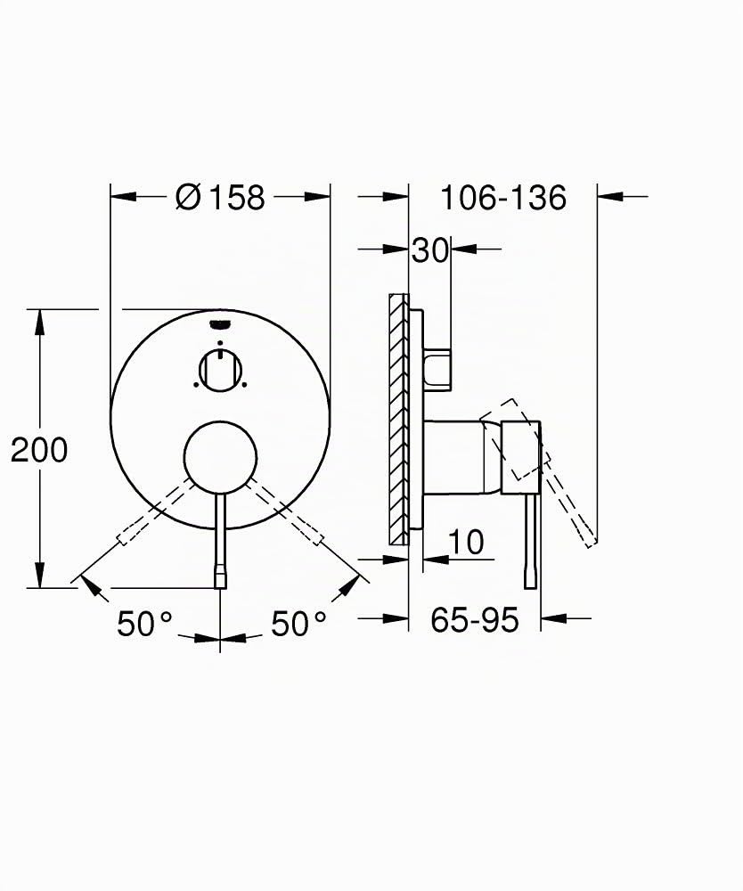 GROHE Essence New Rubinetto Miscelatore Monocomando A 3 Vie con Deviatore, cromatura durevole, Cromo 24092001