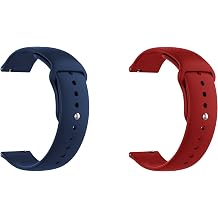 Quick Release Watch Band Compatible With Sekonda Active Plus Silicone Watch Strap with Button Lock, Pack of 2 Blue and Red