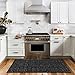 Seavish Black Laundry Room Rug, 2'x4.2' Chindi Rug, Low Pile Cotton Woven Decorative Bohemian Hallway Throw Runner Rugm Small Area Rug for Bedroom Kitchen Sink Bathroom