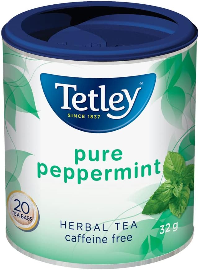 TetleyPure Peppermint Herbal Tea 20ct, 32g/1.1oz, (Imported from Canada)