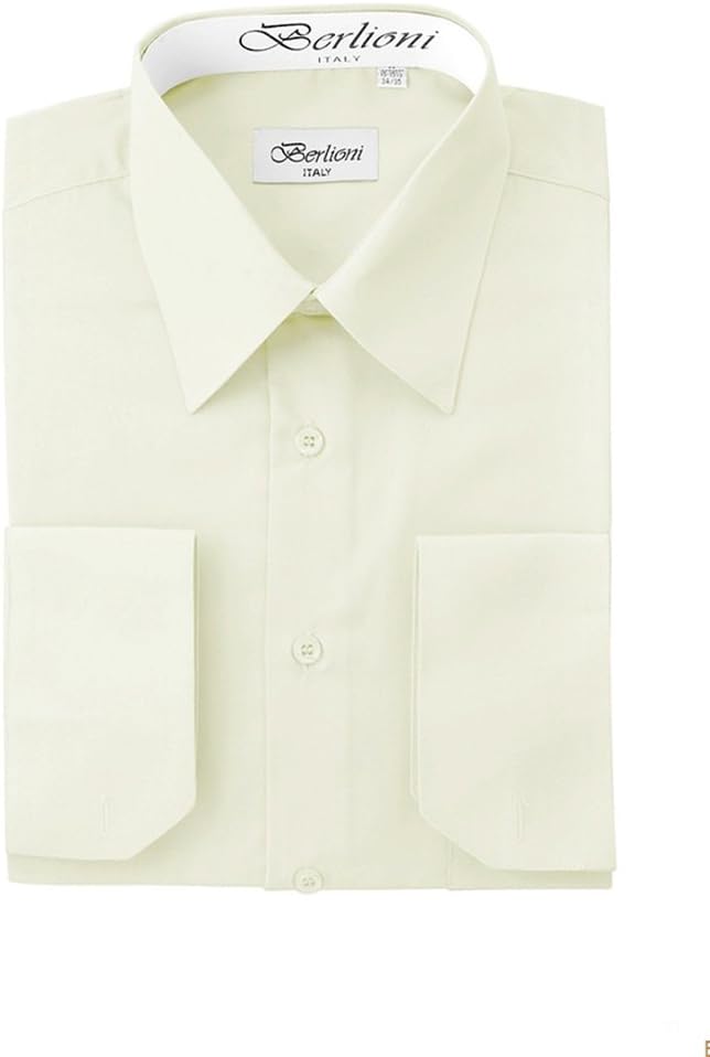 King Formal Wear Elegant Menโs Button Down Off-White Dress Shirt
