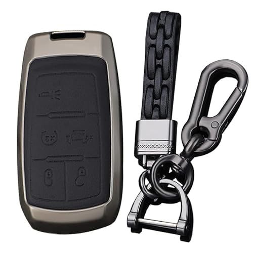 Ysbxitu Copertura per chiave (ecopelle) per chiavi auto Dodge keyless go, protezione adatta per Dodge RAM 1500 RAM1500 RAM2500 TRX 2021 2020 – Design compatto 5 tasti nero