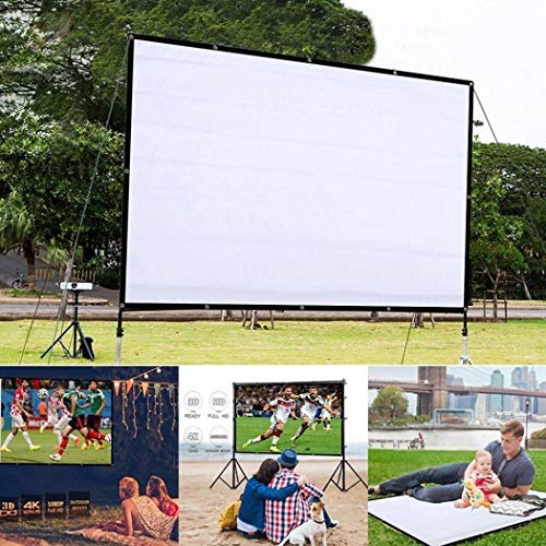 RIBITENS 60 inch Foldable Portable Anti-Crease HD Projector Screen Home Theater Indoor Outdoor