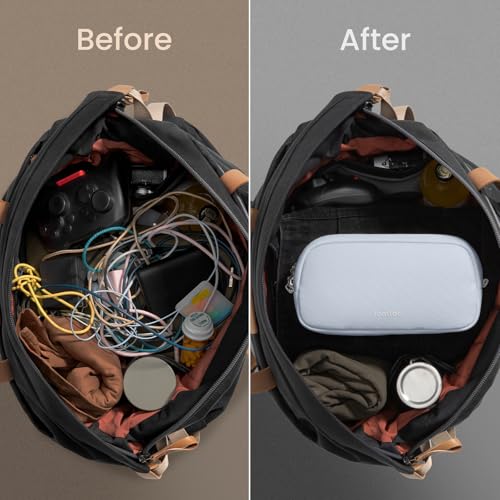 Image of tomtoc Electronics Organizer Travel Case Performance, Water Resistant Bag Cable Tech Pouch Accessories, Carry Storage for Cord, Phone, Cables, Airpods, USB Flash Drive, Daily Items