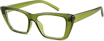 WOWSUN Narrow Small Vintage Cat Eye Frames Eyeglasses for Women Retro Blue Light Blocking Computer Glasses