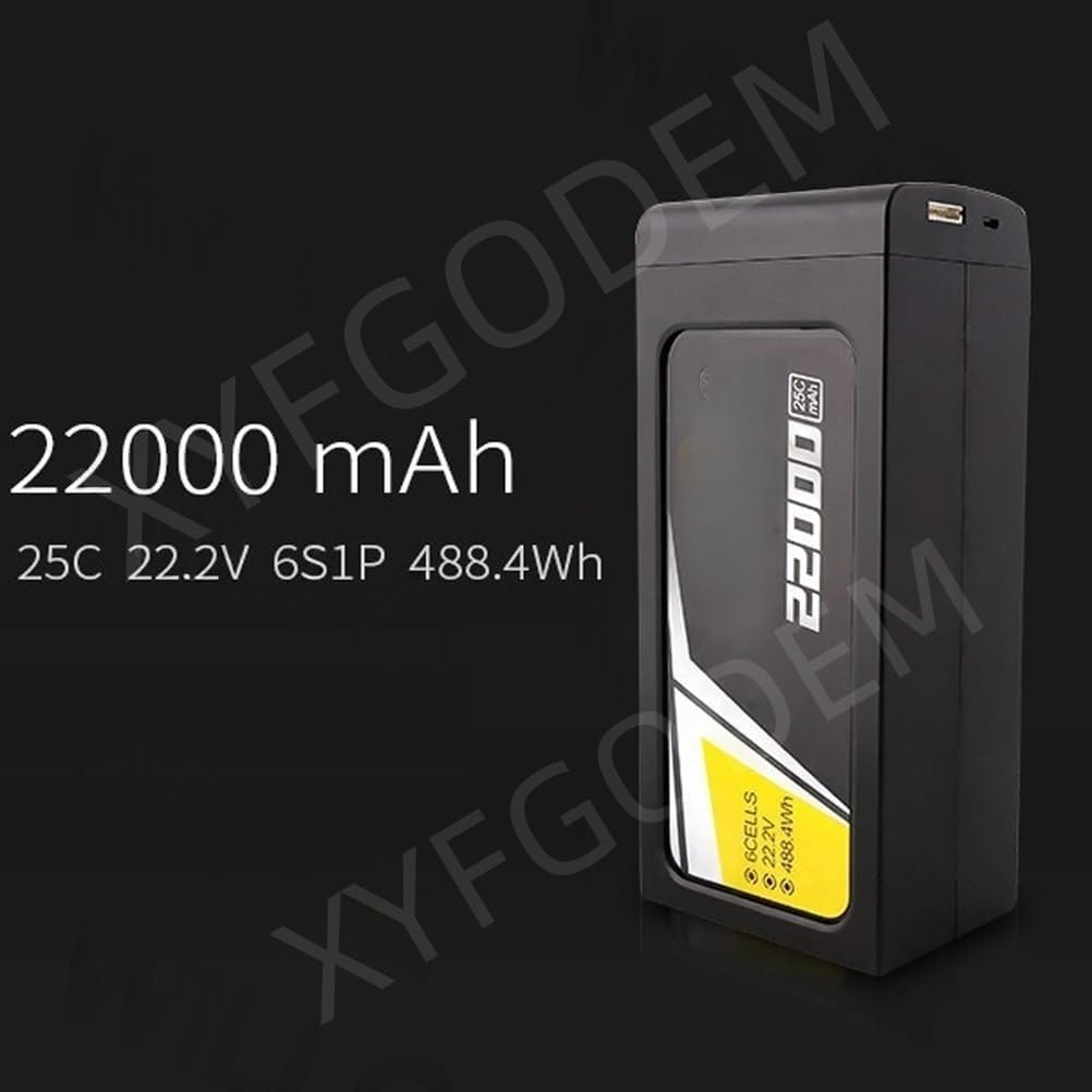 Batería Lipo 6S 22000mAh 22,2V 25C para Control Remoto, Accesorio dedicado para Drones Inteligentes con Conector AS150+XT150