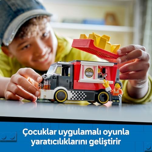 LEGO City Patates Kızartması Kamyonu 60488 – 5 Yaş ve Üzeri Çocuklar için Satıcı ve Müşteri Minifigürü ile Yemek Aksesuarları İçeren Yaratıcı Oyuncak Yapım Seti, Çocuklar için Hediye Fikri (216 Parça) - Görsel 7