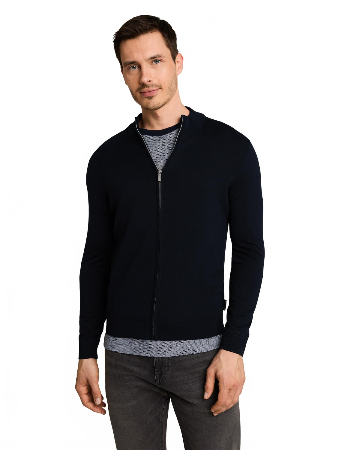 Tom Tailor Herren 1051025 Strickjacke mit Seidenanteil