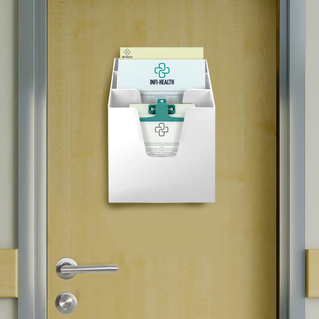 Acrimet Organizador Vertical de Archivos Triples, Clasificador de Archivos Plástico Blanco