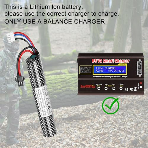 Crazepony Airsoft Lipo Battery 11.1V Rechargeable 3S Lipo 2000mAh Battery for Splatter Ball with 3S Charging Cable and SM-2P Plug to Mini Tamiya Connector/XT30 Switch Cable for Water Bead Blaster