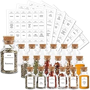 Kruidenetiketten (216 stuks), zelfklevende stickers, kruidenetiketten, minimalistisch wit, waterbestendig, stickers voor kruidenpotjes, blikjes, rekken, glazen flessen, jamglazen flessen