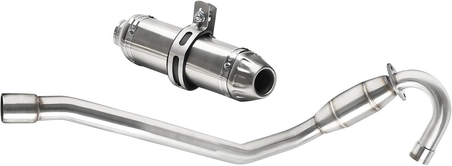 38mm 32mm Racing Motorcycle Exhaust Pipe with Muffler Assembly & Clamp Silencer for 70cc-160cc Dirt Pit Bikes, Motocross, XR70 CRF70F CRF 70 XR70, SSR, Thumpstar